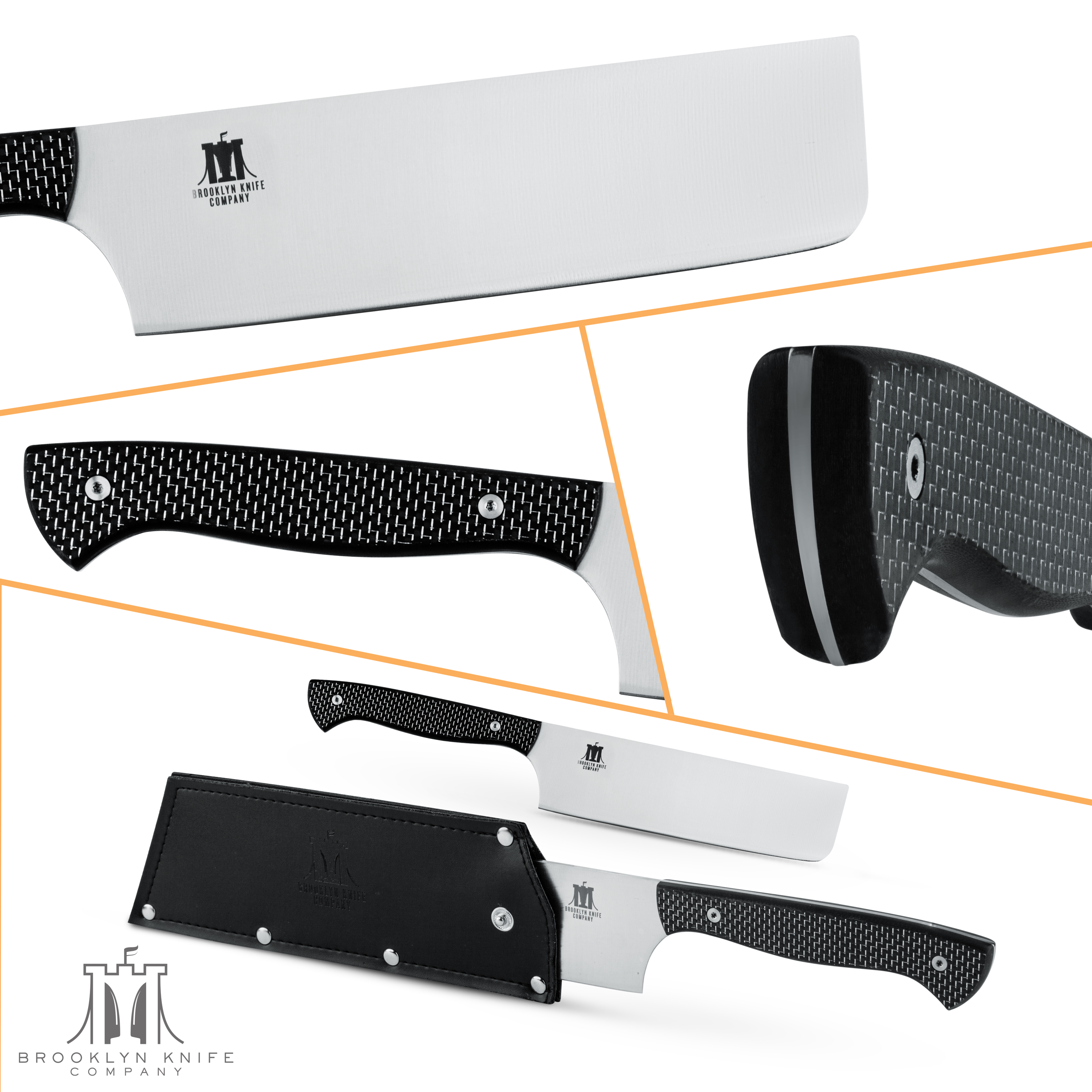 CARBON FIBER 7″ CLEAVER NAKIRI KNIFE Brooklyn Knife Company