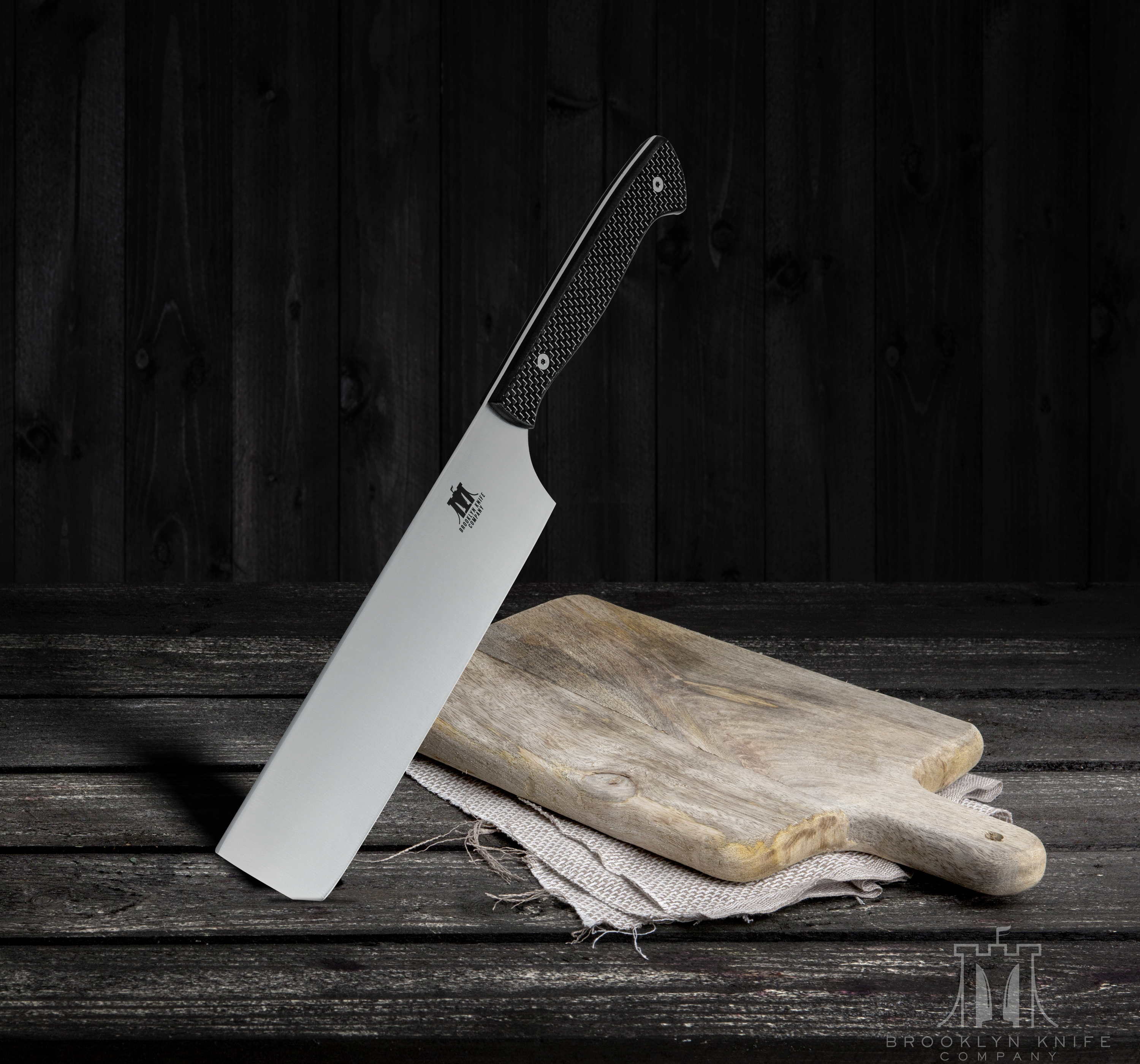 CARBON FIBER 7″ CLEAVER NAKIRI KNIFE Brooklyn Knife Company