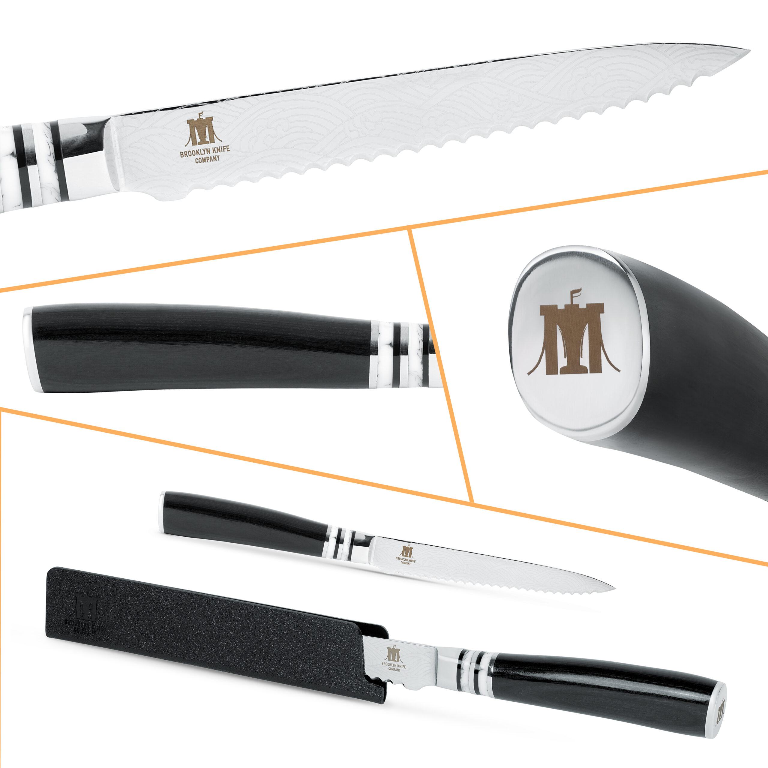 Japanese Kitchen Utility Knife 5.1 inch Household Use Serrated Blade Seki Japan